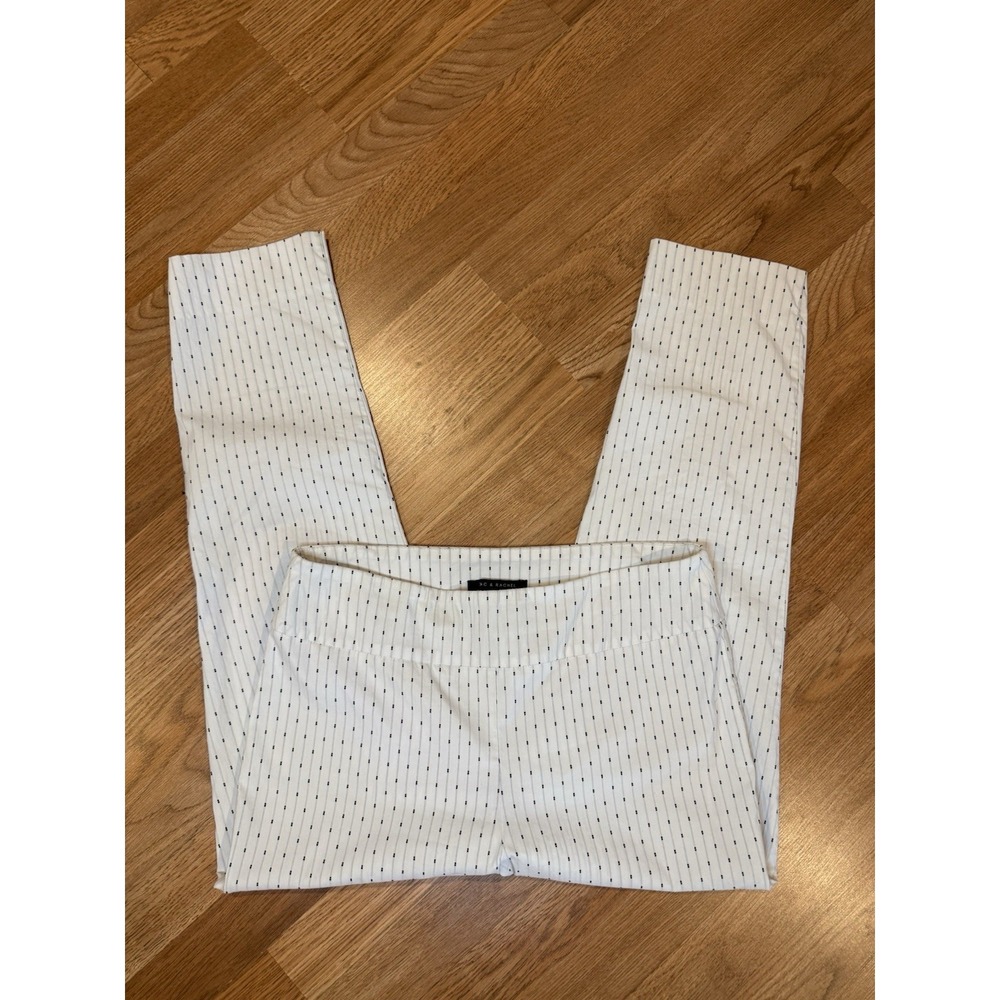 Zac & Rachel Pull On Pants Sizeβ 14 White Black Silver Stretch Business Casual